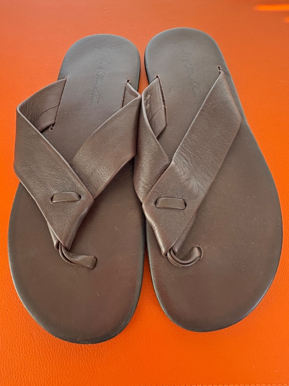 John W. Nordstrom Leather Flip-flops Sandals Men's Size 42, 8.5
